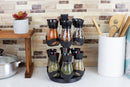 4 of 4:Home Basics Contemporary Gourmet Revolving 12-Jar Two Tier Spice Rack, Black 