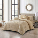 3 of 12:Jezebelle 5 Piece Embroidered Textured Design Comforter Set 