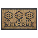 3 of 3:Felpudo Daisy Flower Welcome Coco, Beige-Negro, 18x30 