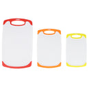 2 of 4:Home Basics Tabla de cortar de plástico antideslizante de 3 piezas con ranuras profundas para jugo 