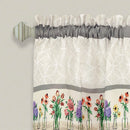 4 of 5:Ensemble de rideaux de cuisine imprimés Achim Garden Bloom, multicolore, cantonnière 58 x 13 pouces, niveaux 58 x 36 pouces 