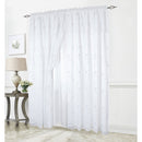 5 of 7:Liliana Floral Embroidered Rod Pocket Window Panel With Valance and Backing, 54x90 Inches 
