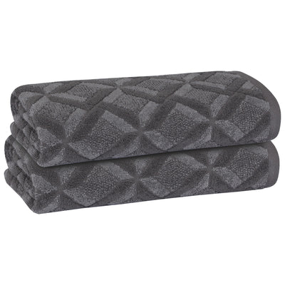 18 of 24:Serviette de bain PREMIUS Geo 100 % coton teint en fil, 27 x 54 pouces 