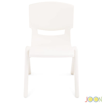 5 of 8:JOON Stackable Plastic Kids Learning Chairs, Ivory, 20.5x12.75X11 Inches, 2-Pack (Pack of 2) 