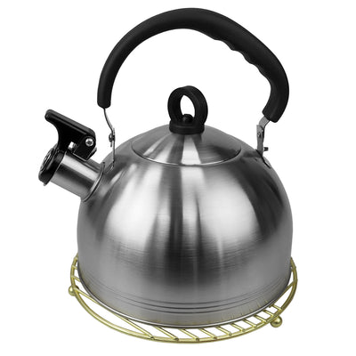 2 of 5:Home Basics Halo Round Steel Trivet, Gold 
