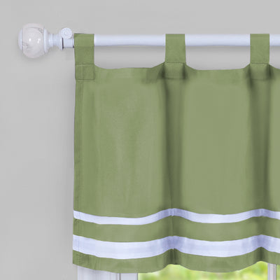 2 of 2:Dakota Window Curtain Tier Pair and Valance Set - 58x24 - Green 