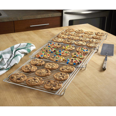 2 of 5:Nifty 3 in 1 Expandable Cooling Rack, Non-Stick, Dishwasher Safe, Chrome, 14x1.5x13.75 - 35 Inches 