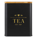 1 of 5:Home Basics Bistro 50 oz. Tin Tea Canister with Bamboo Lid, Black 