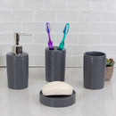 4 of 5:Ensemble d'accessoires de bain Home Basics Horizon 4 pièces, gris 