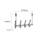 3 of 3:Home Basics Over the Door 5 Hook Hanging Rack, Satin Nickel 
