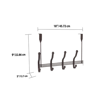 3 of 3:Home Basics Over the Door 5 Hook Hanging Rack, Satin Nickel 