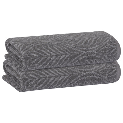 19 of 23:PREMIUS 2 Pack Leaf 100% Cotton Yarn Dyed Bath Sheet Towel, 32x64 Inches 