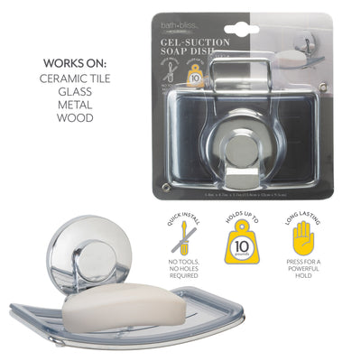 2 of 4:Bath Bliss Gel Suction Soap Dish in Chrome 