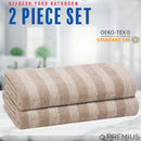 24 of 40:PREMIUS 2 Pack Stripes 100% Cotton Yarn Dyed Bath Sheet Towel, 32x64 Inches 