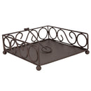 4 of 5:Home Basics Scroll Collection Servilletero plano de acero, bronce 