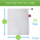 2 of 6:Spigo Reusable and Washable Mesh Produce Bags, 5 Count, 12x14 Inches 