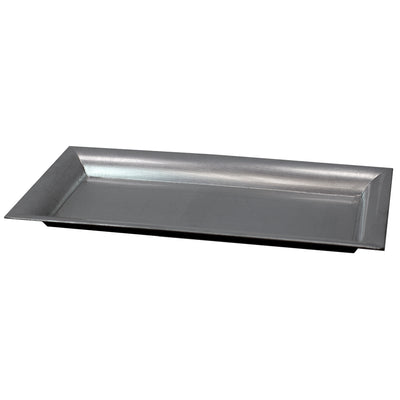 3 of 5:Home Basics Plastic Vanity Tray, Silver 