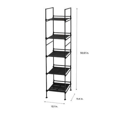 3 of 4:Neu Home 5 Tier Square Freestanding Shelf in Espresso 