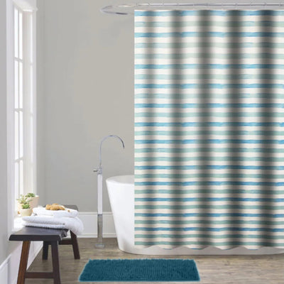 3 of 5:Doral 14 Piece Chenille Non-Slip Bath Rug with Shower Curtain Set 