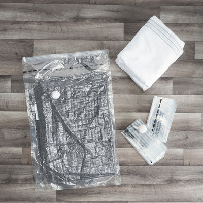 5 of 6:Home Basics Value Pack Plastic Vaccum Storage Bags, (Set of 3), Clear 