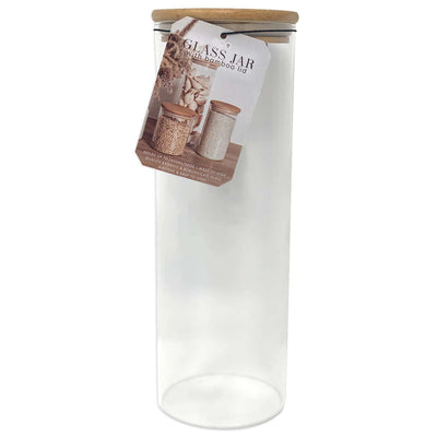 4 of 4:PREMIUS Airtight Round Borosilicate Glass Canister with Bamboo Lid 