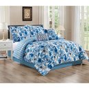 1 of 2:Juliet Floral Abstract Printed 5-Piece Comforter Set 