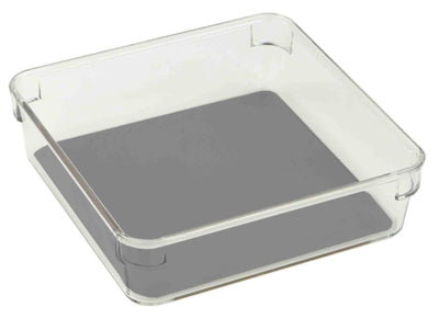 1 of 10:Home Basics 6 x 6 x 2 Plastic Drawer Organizer with Rubber Liner 