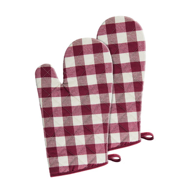 2 of 6:Lot de 2 gants de cuisine à carreaux Buffalo, 18 x 33 cm 