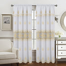 4 of 5:Nerissa Floral Macramé Rod Pocket Window Panel With Attached Valance, 55x84 Inches 