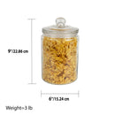5 of 5:Home Basics Renaissance Collection Medium Glass Jar with Easy Grab Knob Handles, Clear 