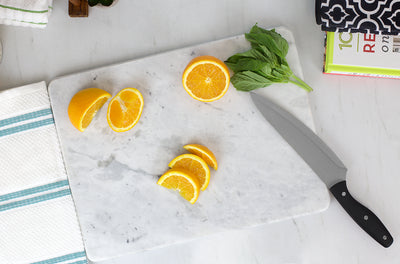 2 of 2:Home Basics Multi-Purpose Pastry Marble Cutting Board, White, 16x12x.7 Inches 