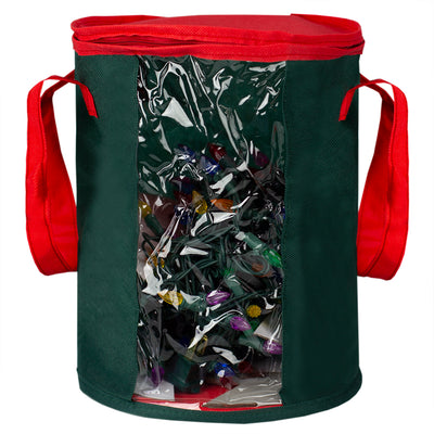 1 of 8:Home Basics Textured PVC Christmas Light Storage Bag, Green 
