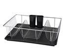 1 of 1:Kitchen Details 3 Piece Chrome Dishrack with Tray in Black 
