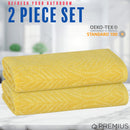 13 of 23:PREMIUS 2 Pack Leaf 100% Cotton Yarn Dyed Bath Sheet Towel, 32x64 Inches 