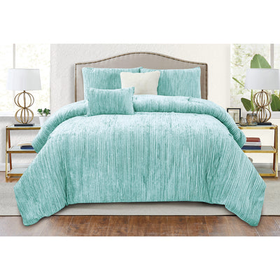 1 of 4:Sorrel 5 Piece Oversized Chenile Corduroy Comforter Set 