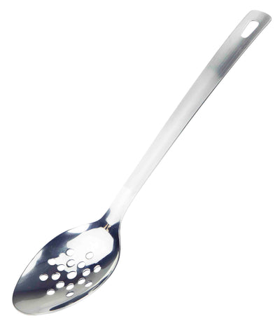 1 of 1:Cuillère de service perforée en acier inoxydable Home Basics, argentée 