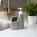 7 of 8:Home Basics Soap Dispenser with Perforated Sponge Holder, Grey 