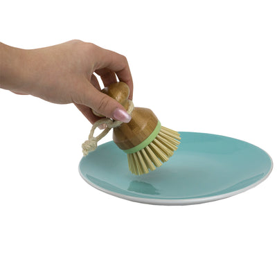 2 of 4:Brosse à vaisselle en bambou Home Basics Bliss Collection, verte 