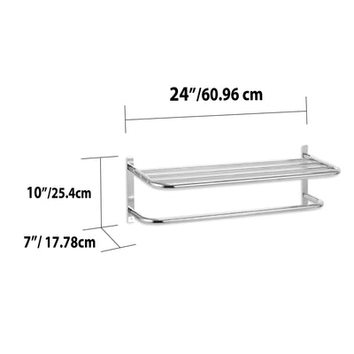 6 of 6:Home Basics Estante de baño de pared con barra para toallas 