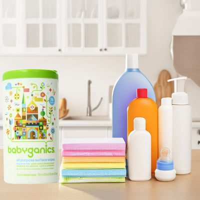 3 of 3:Babyganics All-Purpose Surface Wipes, Fragrance Free, 75 Count Canister 