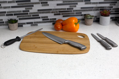 2 of 5:Ensemble de couteaux en acier inoxydable Home Basics avec aiguiseur de lames, noir 