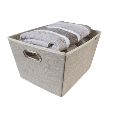 2 of 4:Simplify Large Grommet Storage Bin in Faux Jute 