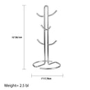 6 of 6:Home Basics Simplicity Collection 6 Hook Steel Mug Tree, Satin Chrome 