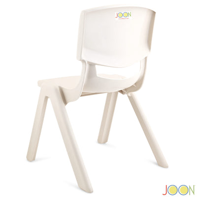 7 of 8:JOON Stackable Plastic Kids Learning Chairs, Ivory, 20.5x12.75X11 Inches, 2-Pack (Pack of 2) 