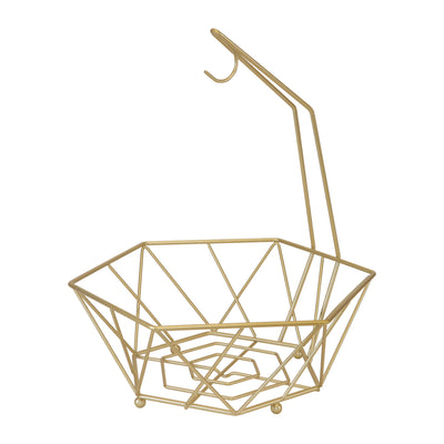 1 of 4:Kitchen Details Geode Fruit Basket with Banana Tree in Satin Gold 
