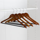 5 of 5:Home Basics Non-Slip Wood Hanger, (Pack of 5), Oak 