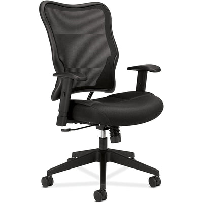 1 of 7:Chaise de bureau ergonomique HON Wave à dossier haut en maille, noire 