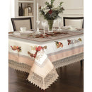 8 of 15:Fruttela Decorative Tablecloth with Macrame Lace Trimming 