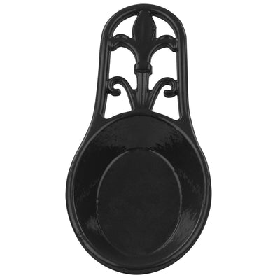 4 of 6:Repose-cuillère en fonte Fleur de Lis Home Basics, noir 