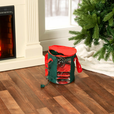 7 of 8:Home Basics Textured PVC Christmas Light Storage Bag, Green 